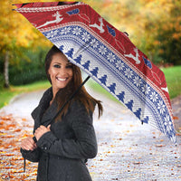 Toa Samoa Rugby Christmas Umbrella Ula Fala Samoan Pattern Red - Polynesian Pride