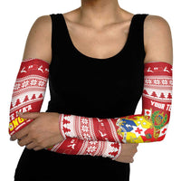 Personalised Tonga Rugby Christmas Arm Sleeves Mate Maa Tonga Ngatu Pattern - Polynesian Pride