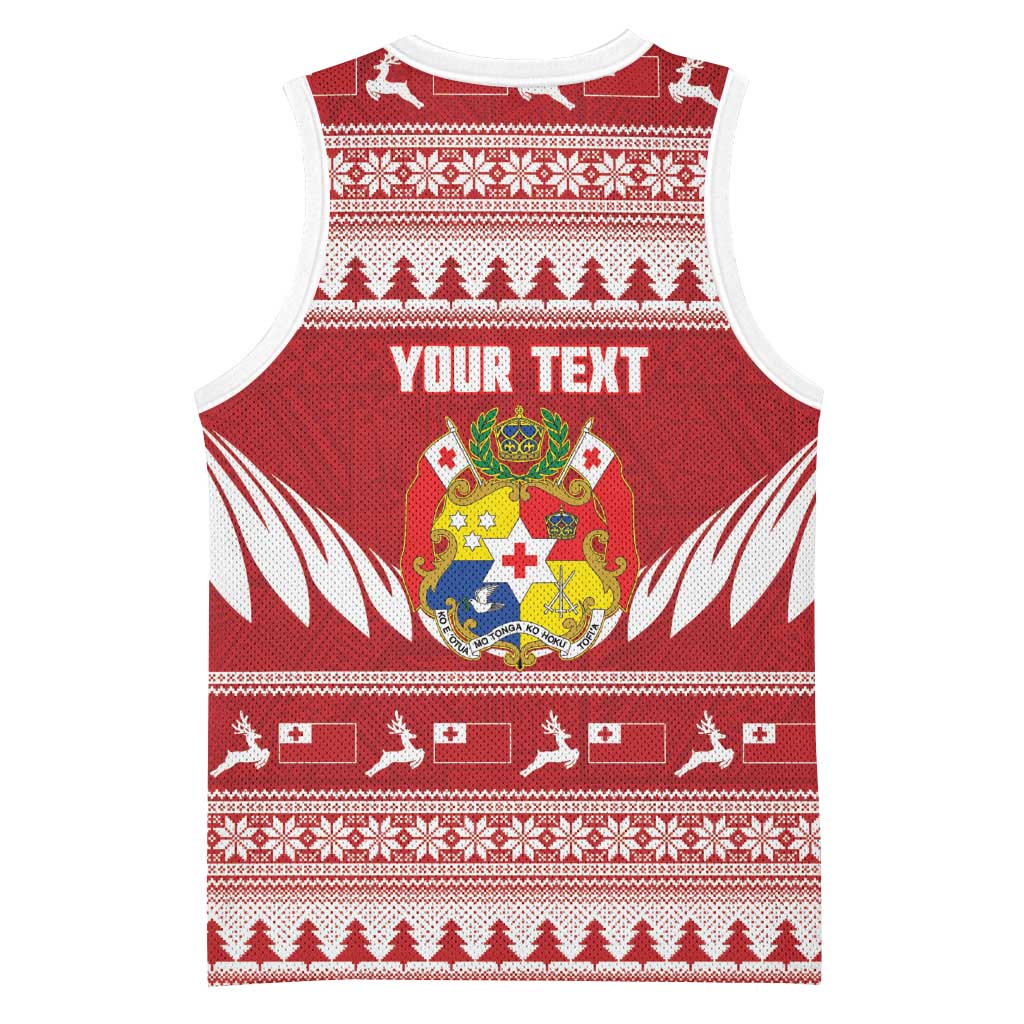 Personalised Tonga Rugby Christmas Basketball Jersey Mate Maa Tonga Ngatu Pattern - Polynesian Pride