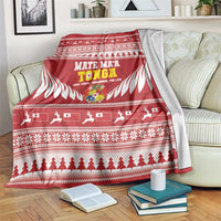 Tonga Rugby Christmas Blanket Mate Maa Tonga Ngatu Pattern - Polynesian Pride