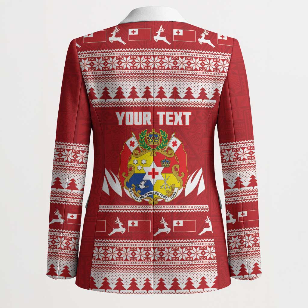 Personalised Tonga Rugby Christmas Blazer Mate Maa Tonga Ngatu Pattern - Polynesian Pride