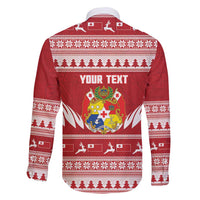 Personalised Tonga Rugby Christmas Family Matching Off Shoulder Short Dress and Hawaiian Shirt Mate Maa Tonga Ngatu Pattern - Polynesian Pride