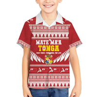 Personalised Tonga Rugby Christmas Hawaiian Shirt Mate Maa Tonga Ngatu Pattern - Polynesian Pride