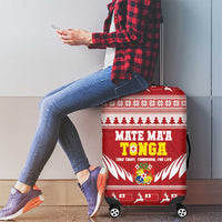 Tonga Rugby Christmas Luggage Cover Mate Maa Tonga Ngatu Pattern - Polynesian Pride
