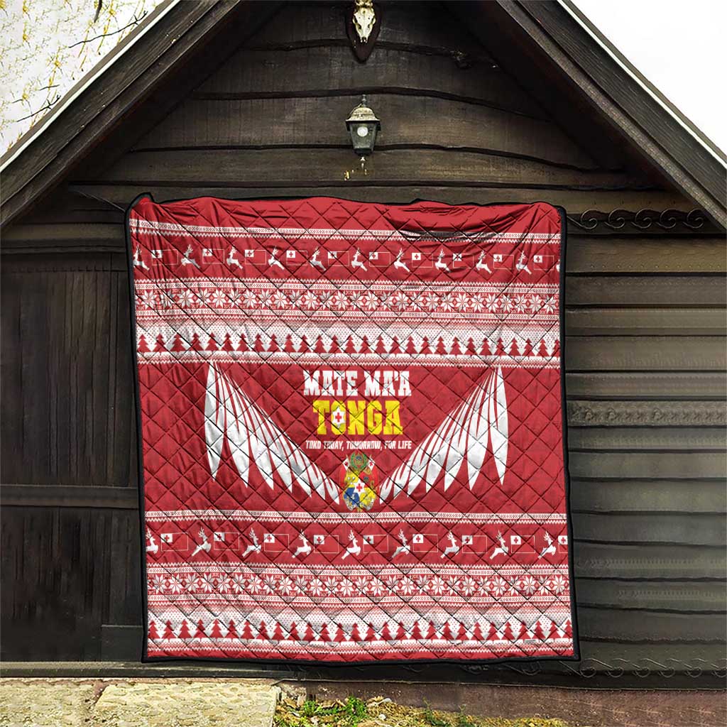 Tonga Rugby Christmas Quilt Mate Maa Tonga Ngatu Pattern - Polynesian Pride