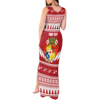 Personalised Tonga Rugby Christmas Tank Maxi Dress Mate Maa Tonga Ngatu Pattern - Polynesian Pride