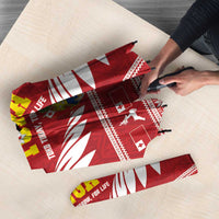 Tonga Rugby Christmas Umbrella Mate Maa Tonga Ngatu Pattern - Polynesian Pride
