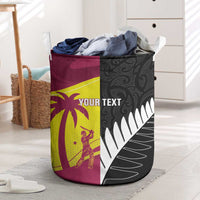 New Zealand and West Indies Cricket Custom Laundry Basket Black Cap Windies Together LT14 Black - Polynesian Pride