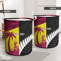 New Zealand and West Indies Cricket Custom Laundry Basket Black Cap Windies Together LT14 - Polynesian Pride