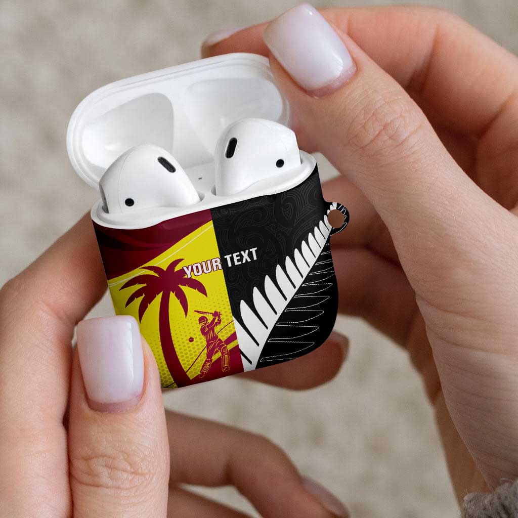 New Zealand and West Indies Cricket Custom AirPods Case Black Cap Windies Together - Polynesian Pride