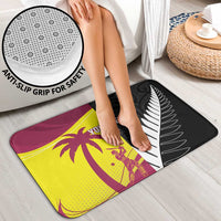 New Zealand and West Indies Cricket Custom Bathroom Set Black Cap Windies Together - Polynesian Pride