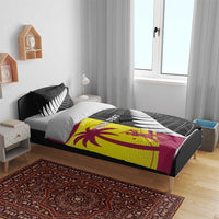 New Zealand and West Indies Cricket Custom Bedding Set Black Cap Windies Together - Polynesian Pride