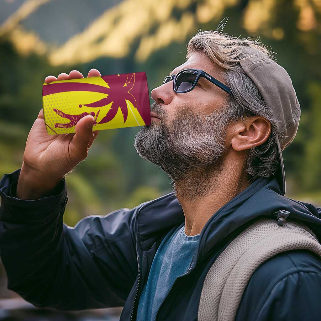 New Zealand and West Indies Cricket Custom 4 in 1 Can Cooler Tumbler Black Cap Windies Together - Polynesian Pride