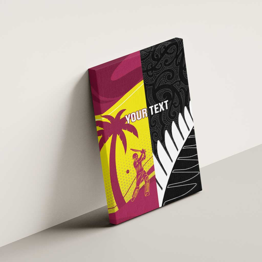 New Zealand and West Indies Cricket Custom Canvas Wall Art Black Cap Windies Together - Polynesian Pride