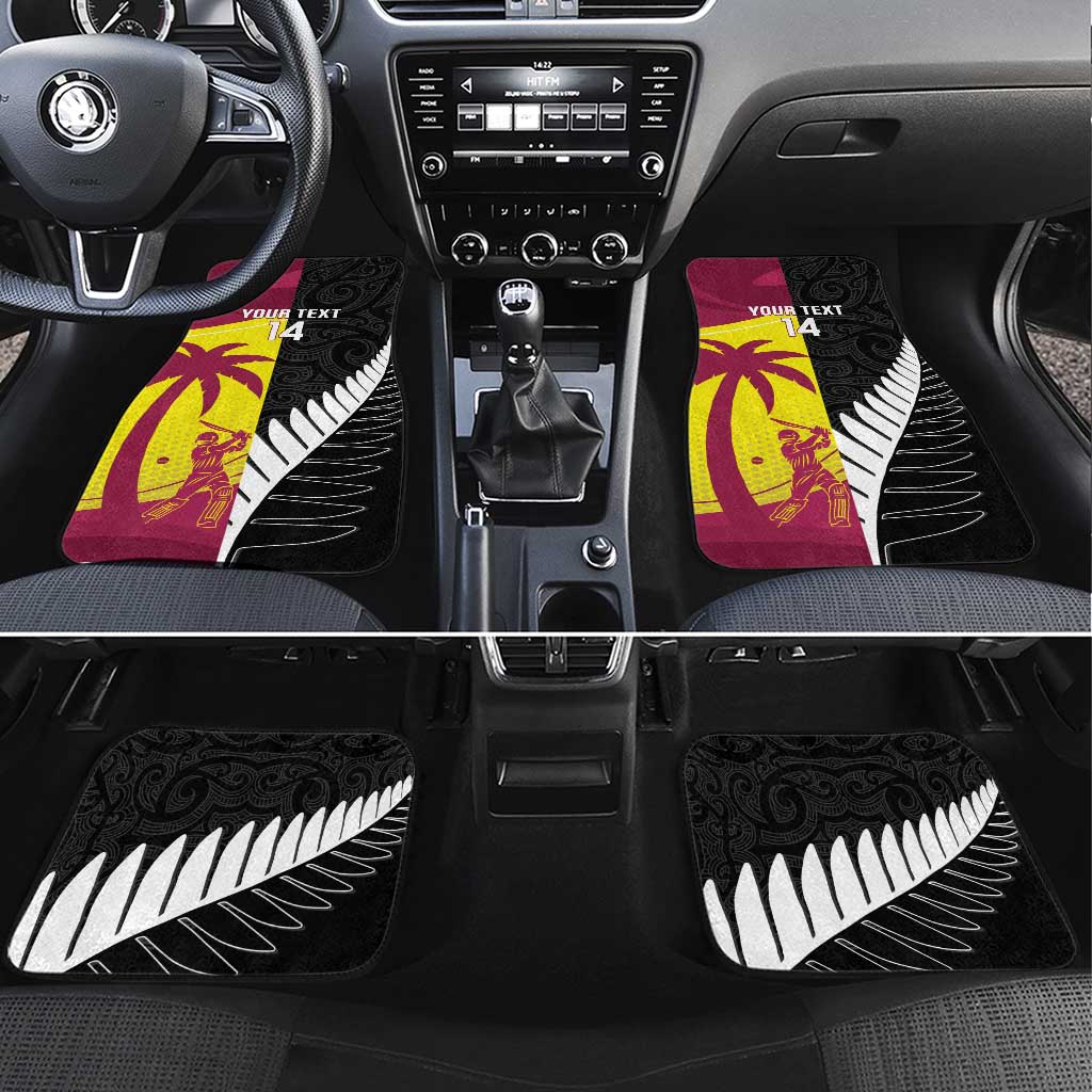 New Zealand and West Indies Cricket Custom Car Mats Black Cap Windies Together - Polynesian Pride