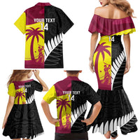 New Zealand and West Indies Cricket Custom Family Matching Mermaid Dress and Hawaiian Shirt Black Cap Windies Together - Polynesian Pride