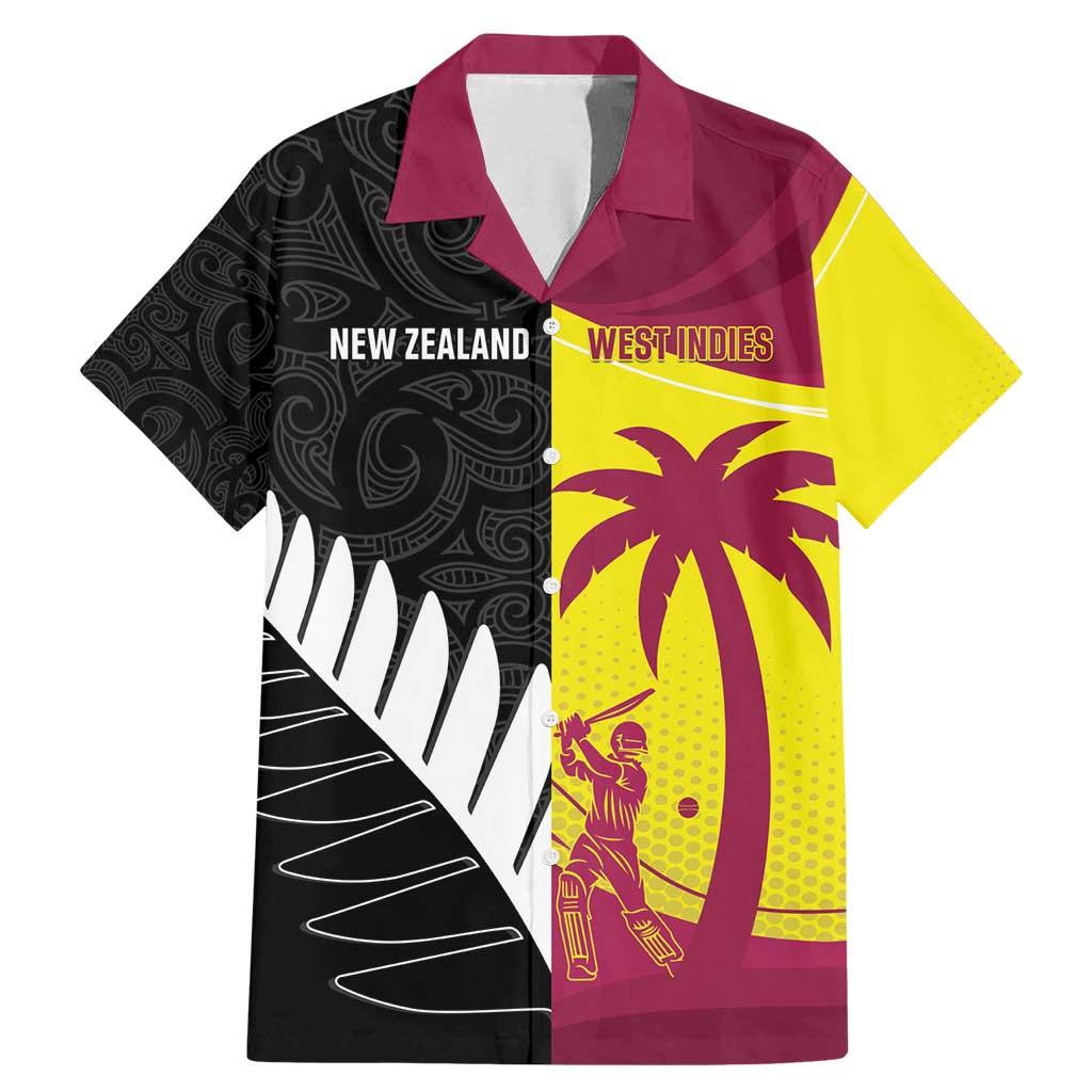 New Zealand and West Indies Cricket Custom Family Matching Mermaid Dress and Hawaiian Shirt Black Cap Windies Together - Polynesian Pride