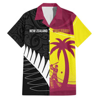 New Zealand and West Indies Cricket Custom Family Matching Mermaid Dress and Hawaiian Shirt Black Cap Windies Together - Polynesian Pride