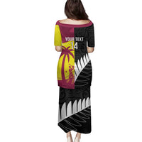 New Zealand and West Indies Cricket Custom Family Matching Puletasi and Hawaiian Shirt Black Cap Windies Together - Polynesian Pride