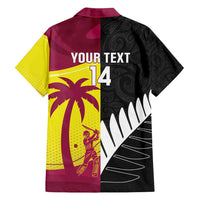 New Zealand and West Indies Cricket Custom Family Matching Summer Maxi Dress and Hawaiian Shirt Black Cap Windies Together - Polynesian Pride