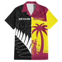 New Zealand and West Indies Cricket Custom Family Matching Tank Maxi Dress and Hawaiian Shirt Black Cap Windies Together - Polynesian Pride