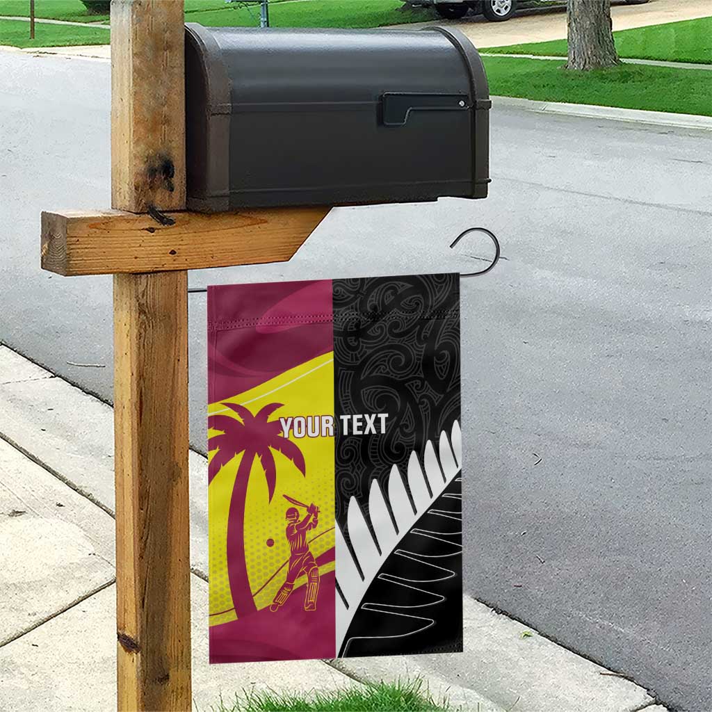 New Zealand and West Indies Cricket Custom Garden Flag Black Cap Windies Together - Polynesian Pride