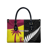 New Zealand and West Indies Cricket Custom Leather Bag Black Cap Windies Together - Polynesian Pride