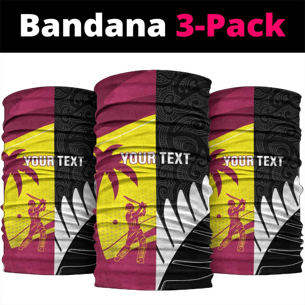 New Zealand and West Indies Cricket Custom Neck Gaiter Black Cap Windies Together - Polynesian Pride