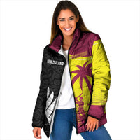 New Zealand and West Indies Cricket Custom Padded Jacket Black Cap Windies Together - Polynesian Pride