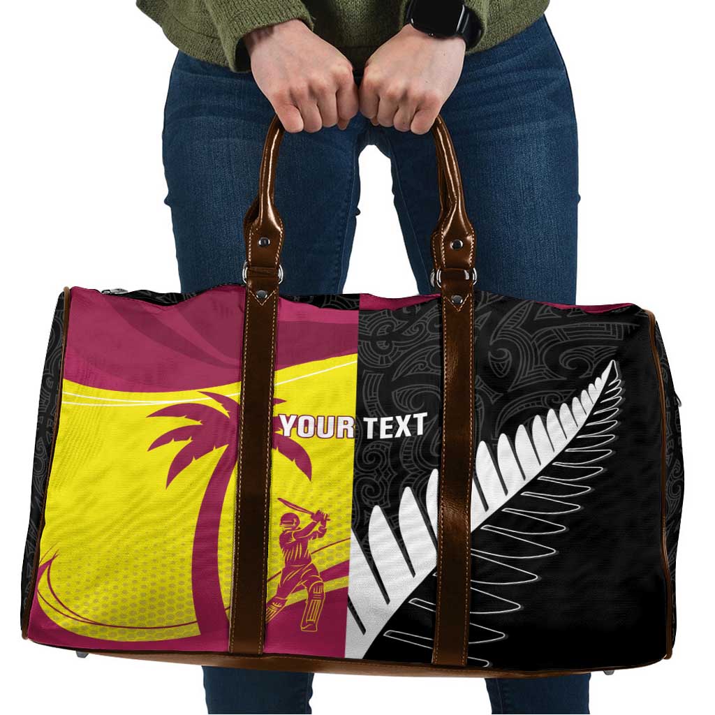 New Zealand and West Indies Cricket Custom Travel Bag Black Cap Windies Together - Polynesian Pride