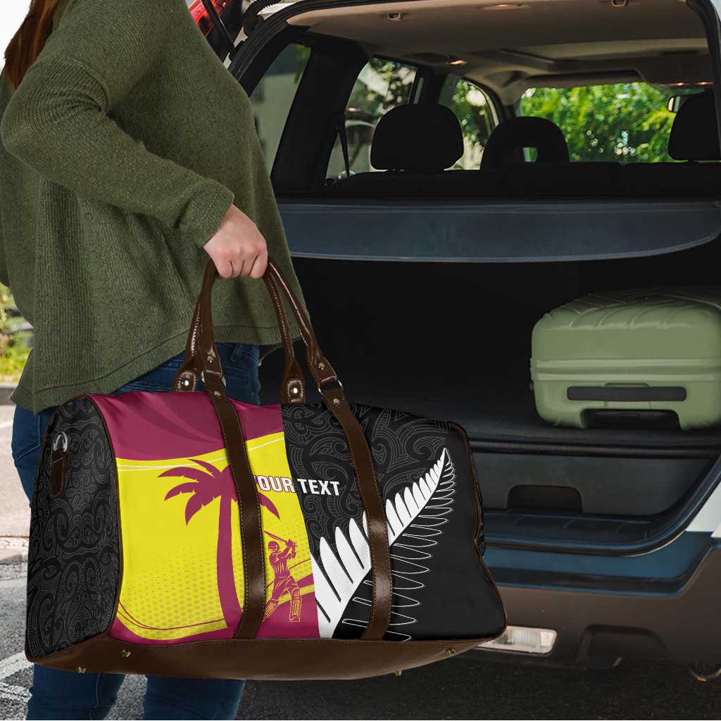 New Zealand and West Indies Cricket Custom Travel Bag Black Cap Windies Together - Polynesian Pride