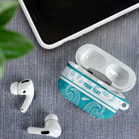 New Zealand Silver Fern Cricket Custom AirPods Case Black Cap Teal Maori Pattern - Polynesian Pride