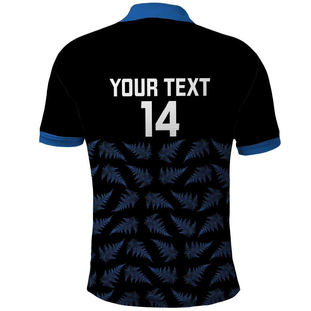 New Zealand Silver Fern Cricket Custom Polo Shirt Black Cap T20 Version - Polynesian Pride