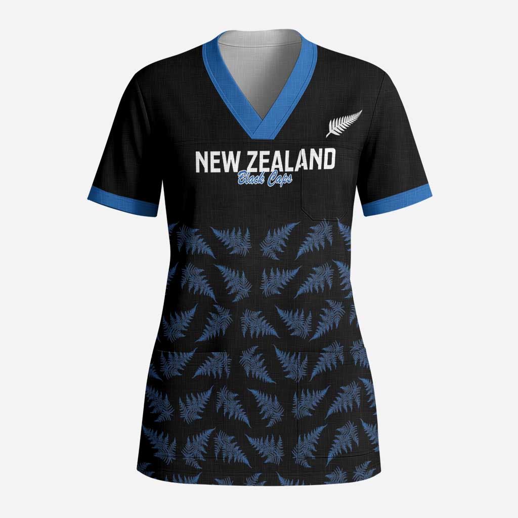 New Zealand Silver Fern Cricket Custom Scrub Top Black Cap T20 Version - Polynesian Pride