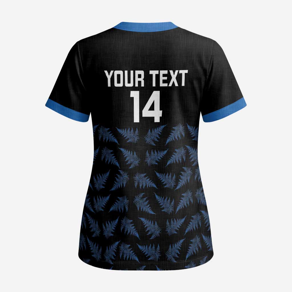 New Zealand Silver Fern Cricket Custom Scrub Top Black Cap T20 Version - Polynesian Pride
