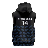 New Zealand Silver Fern Cricket Custom Sleeveless Hoodie Black Cap T20 Version - Polynesian Pride