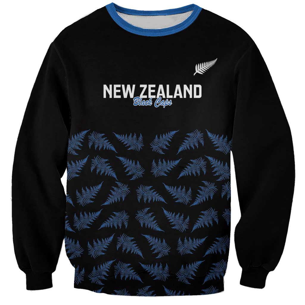New Zealand Silver Fern Cricket Custom Sweatshirt Black Cap T20 Version - Polynesian Pride