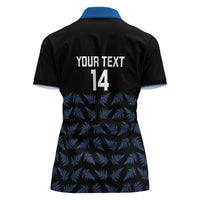 New Zealand Silver Fern Cricket Custom Women Polo Shirt Black Cap T20 Version - Polynesian Pride