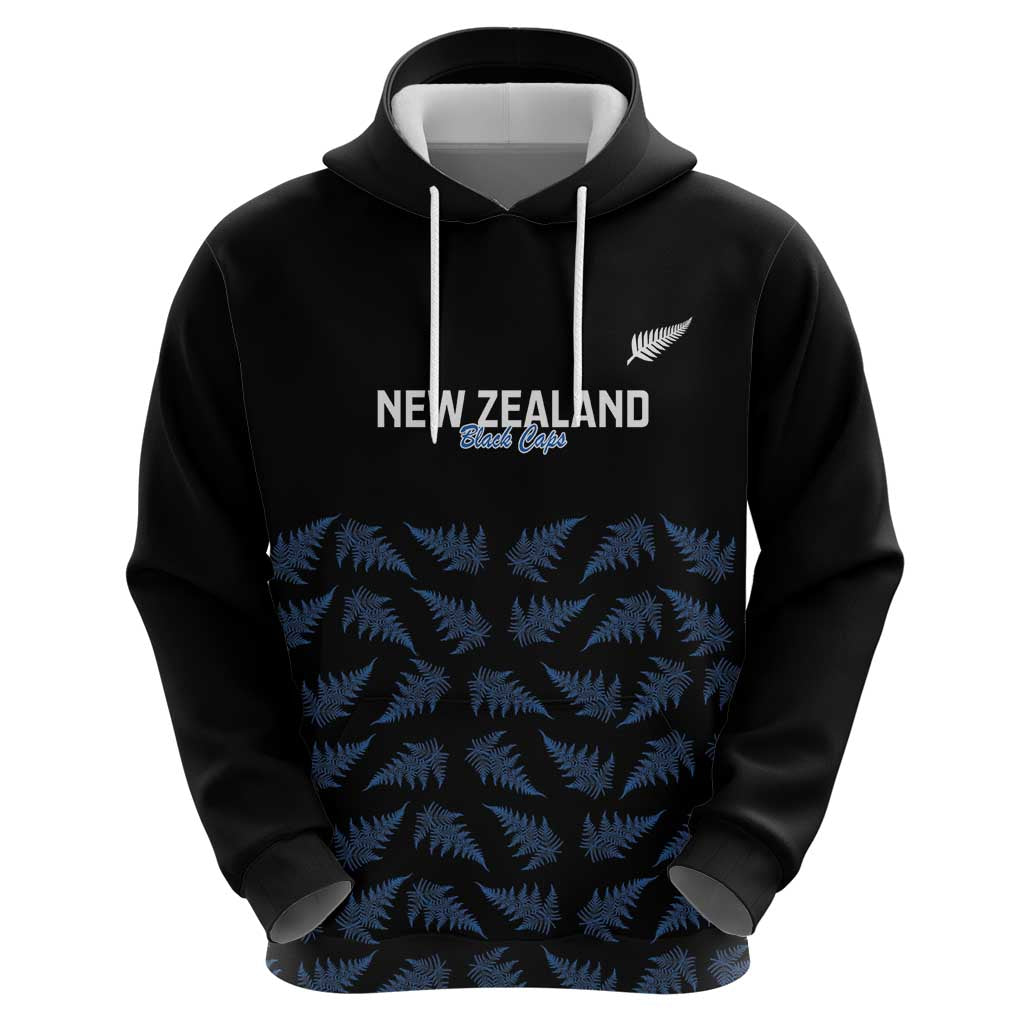 New Zealand Silver Fern Cricket Custom Zip Hoodie Black Cap T20 Version - Polynesian Pride