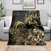 Gold And Black Aotearoa Horse Racing Blanket NZ Maori Pattern LT14 - Polynesian Pride