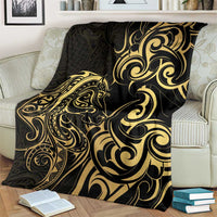 Gold And Black Aotearoa Horse Racing Blanket NZ Maori Pattern LT14 - Polynesian Pride