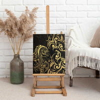 Gold And Black Aotearoa Horse Racing Canvas Wall Art NZ Maori Pattern LT14 - Polynesian Pride