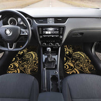Gold And Black Aotearoa Horse Racing Car Mats NZ Maori Pattern LT14 Set 2pcs - Front Black - Polynesian Pride