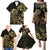 Gold And Black Aoteara Horse Racing Family Matching Puletasi and Hawaiian Shirt NZ Maori Pattern