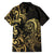 Gold And Black Aoteara Horse Racing Family Matching Puletasi and Hawaiian Shirt NZ Maori Pattern