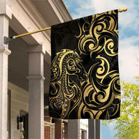 Gold And Black Aotearoa Horse Racing Garden Flag NZ Maori Pattern LT14 House Flag Black - Polynesian Pride