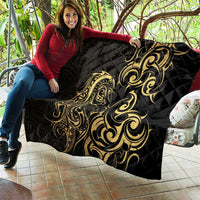 Gold And Black Aoteara Horse Racing Quilt NZ Maori Pattern
