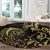 Gold And Black Aoteara Horse Racing Round Carpet NZ Maori Pattern