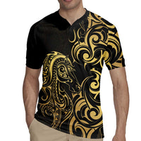 Gold And Black Aotearoa Horse Racing Rugby Jersey NZ Maori Pattern LT14 - Polynesian Pride
