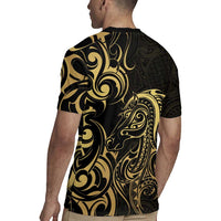 Gold And Black Aotearoa Horse Racing Rugby Jersey NZ Maori Pattern LT14 - Polynesian Pride